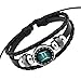 Rosemes Retro 12 Constellation Beaded Hand Woven Leather Bracelet PUNK Chain Cuff Gemini