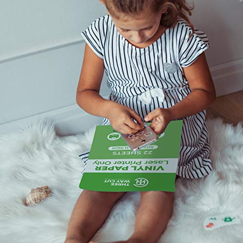 Printable Vinyl Sticker Paper Matte for Laser Printer 22 Sheets White