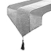 Tassel Table Runner, Wedding Table Runner with Rhinestone Strip Elegant Dining Table Runner Decorative Tapestry for Coffee Table Reception Party Valentine's Day Dinner Banquet, 13x72 Inch Grey