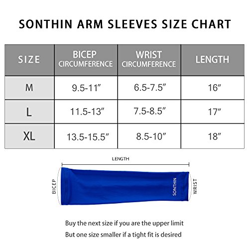 SONTHIN Arm Sleeves,UV Protection Arm Cooling Sleeves for Men Women Youth,1 Pair - Thumbnail 5