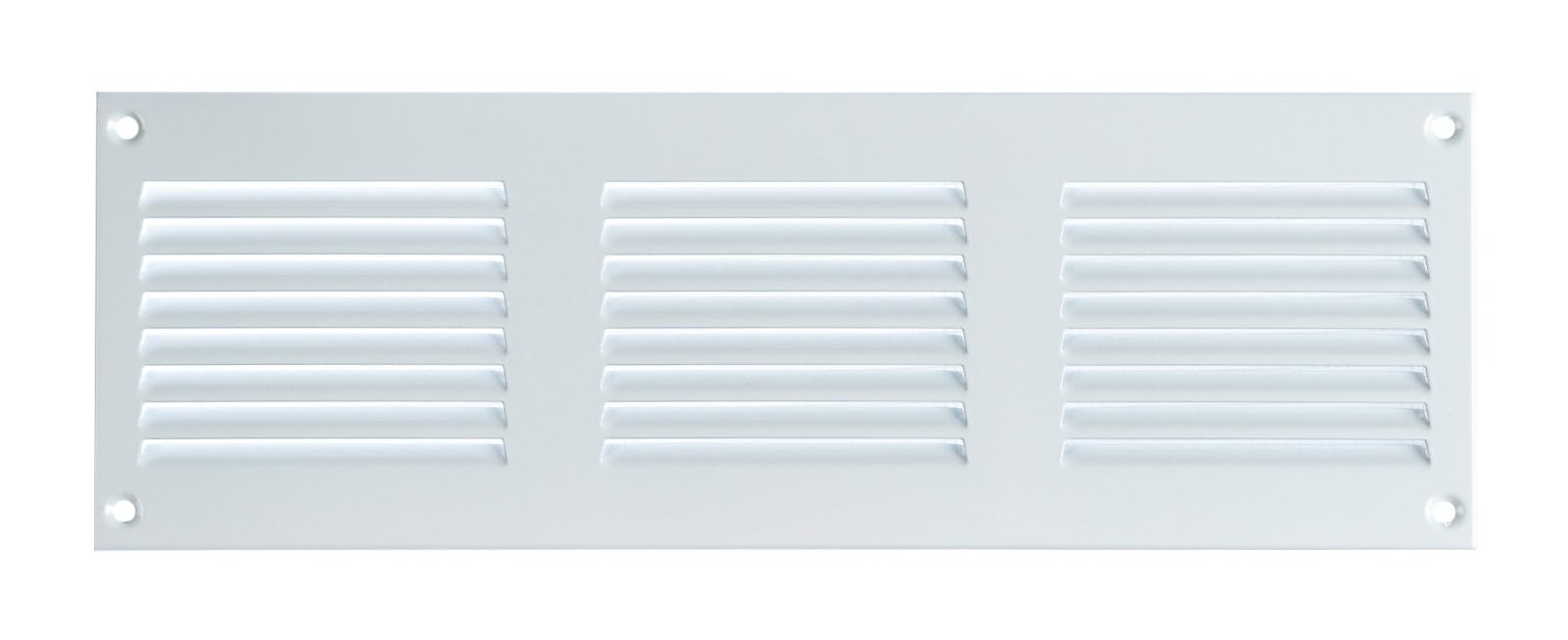 Steinberg14 White Metal Ventilation Grille 300x100 mm with Insect Mesh Vent Cover for Wall or Ceiling, 12x4 in