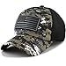 The Hat Depot Low Profile Tactical Operator with USA Flag Patch Buckle Cotton Cap (USA-Black/Charcoal Camo)