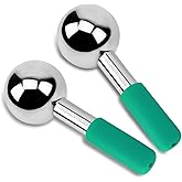 Ice Globes for Facials | Unbreakable Steel Cooling Roller | Cryo Sticks for Face | Massager for Face Neck & Eyes | Skin Care for Dark Circles, Puffiness, Wrinkles, Collagen Production (Green)