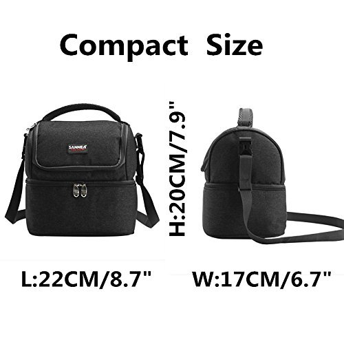 True Holiday Large Picnic Insulated Lunch Bag Box Waterproof Lunch Cooler Bag for Men Women Black