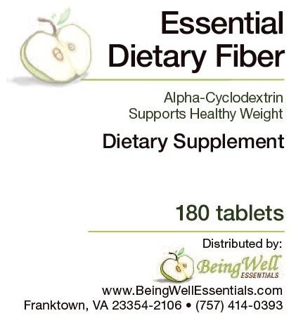 Essential Dietary Fiber - Alpha Cyclodextrin - Inhibits Fat Absorption - 180 tablets Essential Dietary Fiber - Alpha Cyclodextrin - Inhibits Fat Absorption - 180 tablets