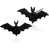 Gothic Dark Bat Earrings Studs for Men Women Halloween Costume, Sterling Silver Posts