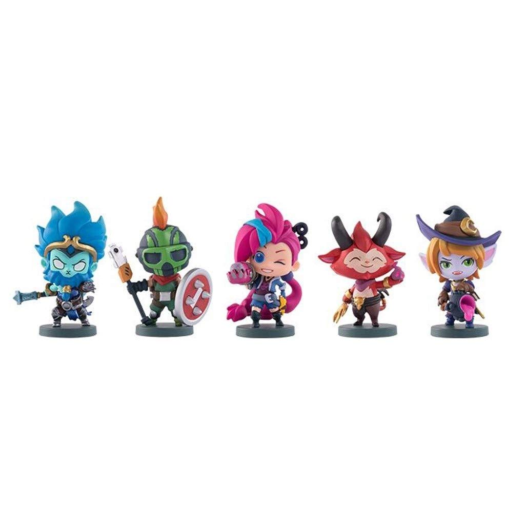LAD 5Pcs Halloween Champs's Figure,Jinx Pantheon Tristana Teemo Wukong,LOL Champs,Gift for LOL Playe