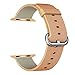 MXY Fine Woven Nylon Strap Replacement Wrist Classic Bracele Watch Band For Apple iWatch Series 1 Series 2 (38MM-Gold/Red)