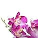 MyGift Purple Silk Lady Slipper Orchids/Decorative Artificial Flower Plant w/White Ceramic Square Pot