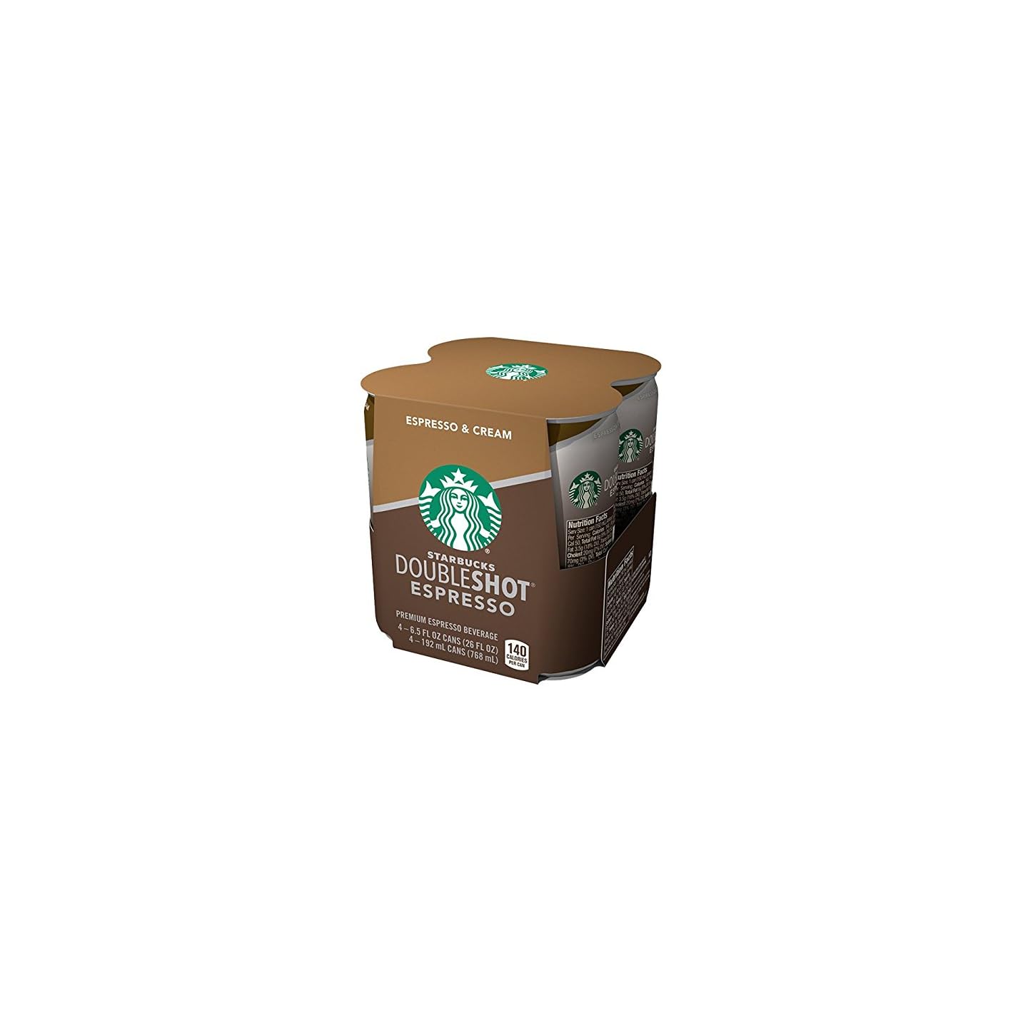 Starbucks Double Shot Espresso Coffee Beverage, 6.5 oz Cans (4 Pack