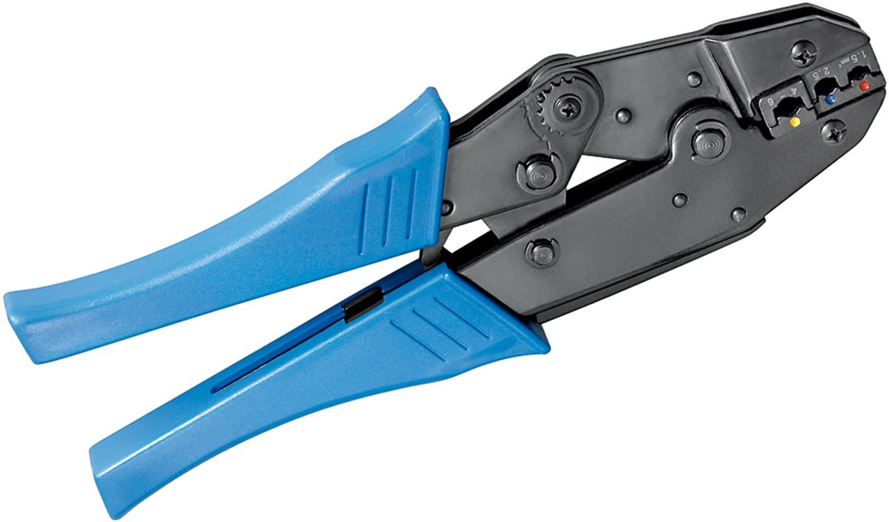 Fixpoint 11790 Crimping tool for insulated cable lugs professional design, blue, 1x
