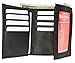 MARSHAL 100% Genuine Leather Tri-fold Mens Wallet Black #553