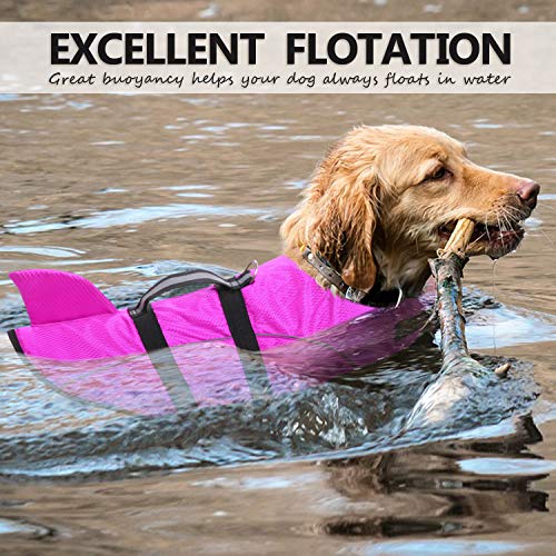 Ripstop Dog Life Jacket Shark Life Vest for Dogs, Safety Lifesaver with