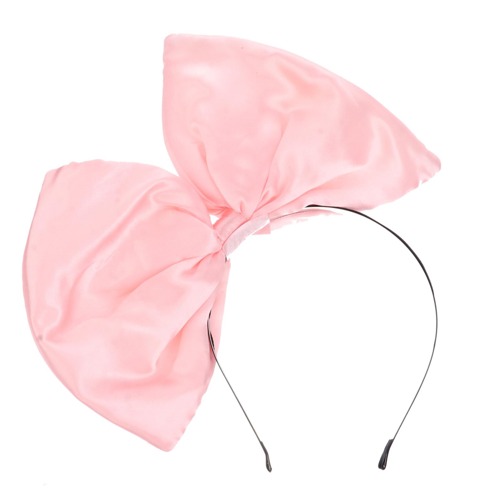 minkissy Huge Bow Headband Candy Colored Hair Hoop Party Props Lovely Large Bowknot Hairband Party Props for Woman Girl Christmas Bow (Pink)