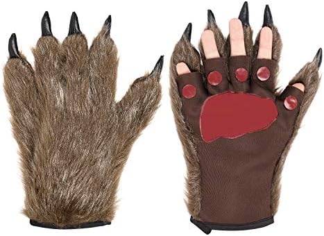 Amazon.com: PENINSULA LOVE Hairy Bear Paw Gloves Furry Animal Claw