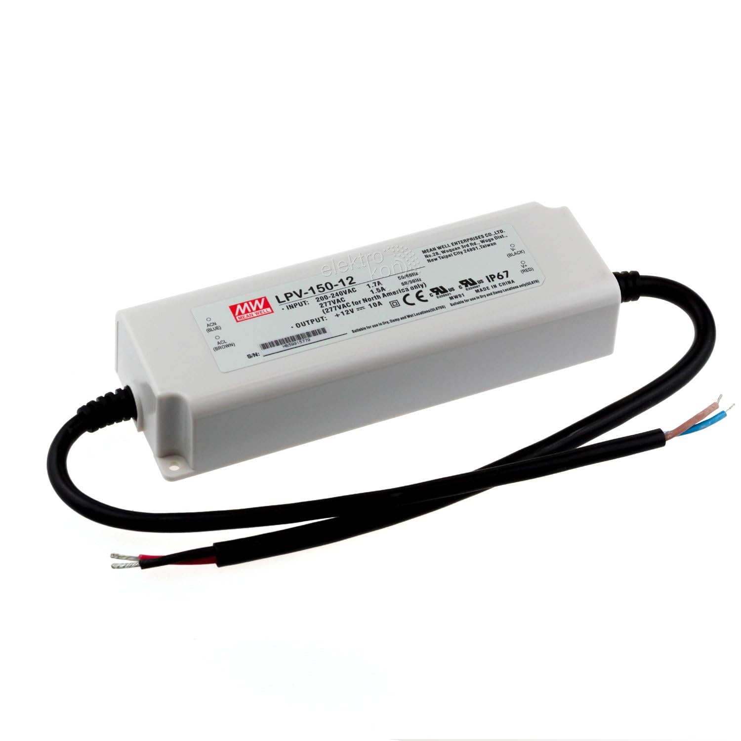 Mean Well LPV-150-12 AC-DC Single Output LED Driver, Constant Voltage