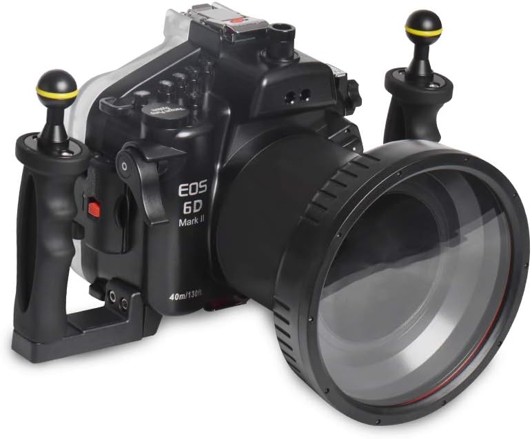 Sea frogs for Canon 6D2 24-70mm 130ft/40m Underwater Camera Housing Case, Black
