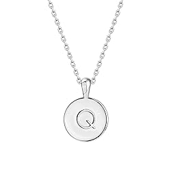 PAVOI 14K White Gold Plated Letter Necklace for