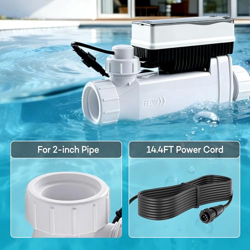 Salt Cell for Pool - Fits for Pentair Salt Cell, Upgraded Flow Switch with Temp/Salinity Sensor, Replacement Salt Cell Chlorine Generator, up to 40,000 Gal Pool