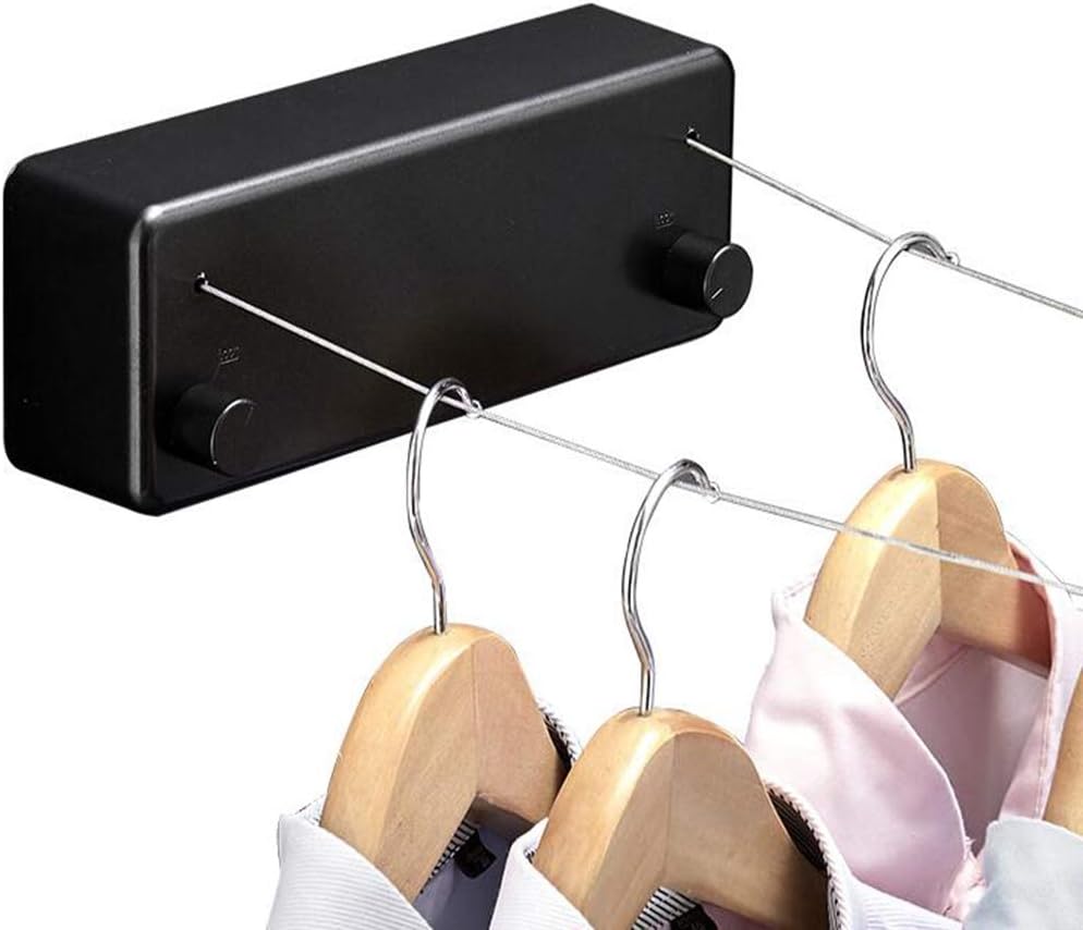 QXXLYS Telescopic Clothesline, Indoor Outdoor Clothing Rope, Stainless Steel Wire Double Rope
