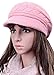 Odema Womens Knit Wool Hats with Visor Warm Skull Beanie Caps for Winter