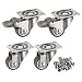bayite 4 Pack 1" Low Profile Casters Wheels Soft Rubber Swivel Caster with 360 Degree Top Plate 100 lb Total Capacity for Set of 4 (2 with Brakes & 2 Without) primary