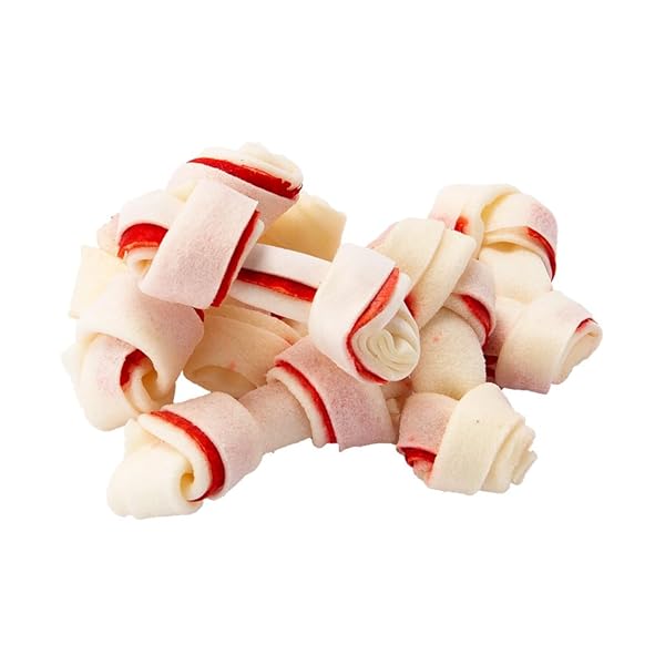 DINGO 95014 MINI BONES, RAWHIDE FOR SMALL/TOY DOGS, RED,14-COUNT