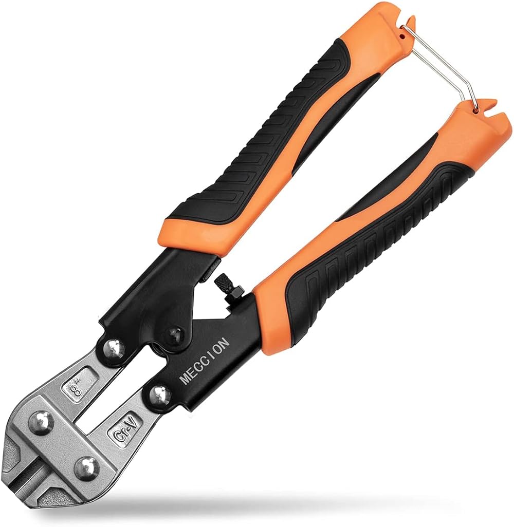 Meccion Heavy Duty 8in Bolt Cutter CR-V Mini Wire Cable Cutter with Soft Grip