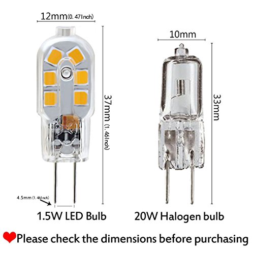 KINDEEP G4 LED Bulb, Bi-Pin Base, 20W Halogen Bulb ...