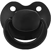 Somniumnight Adult Sized Pacifier Bigshield : Replacement Silicone Paci Big Teat for Anxiety Release - Orthodontic Binky Taken Apart and Re-Assembled Black