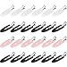 24 Pieces No Bend Clips Pin Curl Clips No Crease Hair Clips for Hairstyle Bangs Finger Waves Makeup Application (Black, White, Pink)