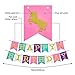 Unicorn Birthday Party Decorations Foil Balloons Glitter Happy Birthday Banner Purple Headband Paper Pom Poms Kit