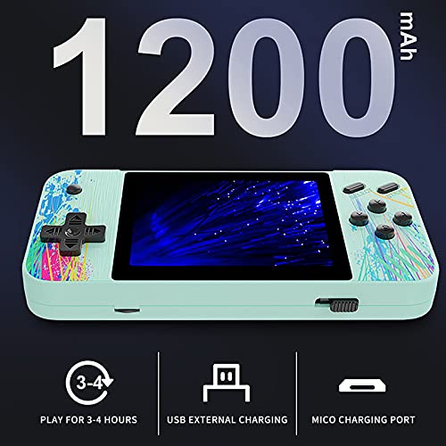 Handheld Game Console Horizontal Screen Retro Nostalgic Arcade Single Double 800 In One 3.5 Inch Large Screen Game Console Connected To TV (Blue, 15x10x3cm)