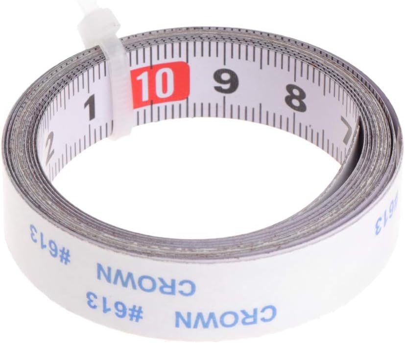 Misright Meter Self Adhesive Measuring Tape Reversible Left Steel Ruler Miter Track Stop Tape 1m(39.37inch)