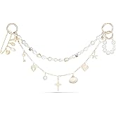 DoDoBeads 4-in-1 Bag Charms Set, Elegant Gold Purse Charms with Pearl Beads, Shell Pendant, and Safety Pin, Handbag Charm