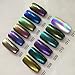Nail Powder Mirror SELA BEAUTY 12 Colors 12 bottles Magic Mirror Chrome Effect Metallic INCLUDE 1 HOLOGRAPHIC RAINBOW JAR