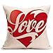 2017 Valentine's Day Pillow Case,Elevin(TM)New Lovers Painting Square Linen Cushion Cover Throw Waist Pillow Case Sofa Bedroom Home Decor Good Valentine's Gift (K)