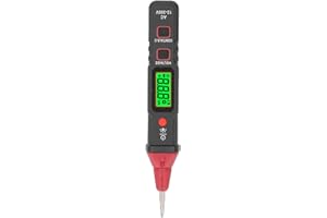 Voltage Tester Pen with AC 12V to 300V Range, NCV Sensing, Phase Sequence Detection, Backlit LCD Screen, Sound Light Prompts,