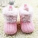 Weixinbuy Baby Girls Knit Soft Fur Winter Warm Snow Boots Crib Shoes Pink 6-12M