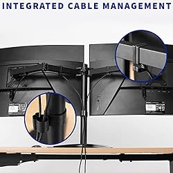 VIVO Dual LED LCD Monitor Mount, Free-Standing Desk