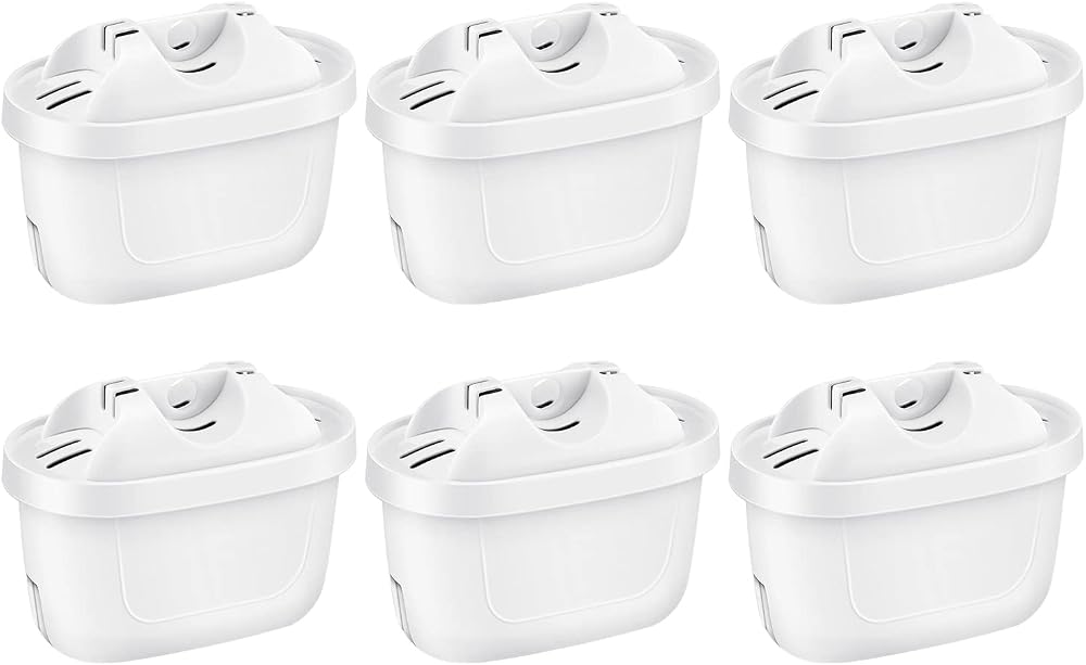 Sunnila 6 Pack Water Filter Cartridges for Brita Maxtra Style Elemaris XL