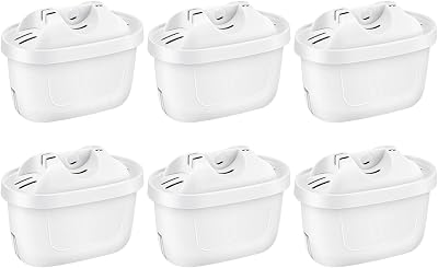 Sunnila 6 Pack Water Filter Cartridges for Brita Maxtra Style Elemaris XL
