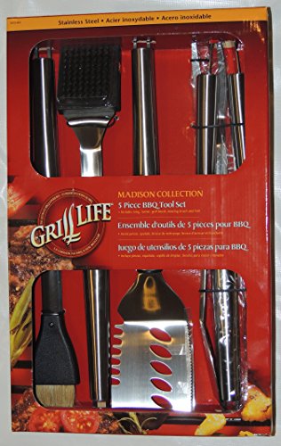 Grill Life 5 Piece Stainless Tool Set Madison Collection