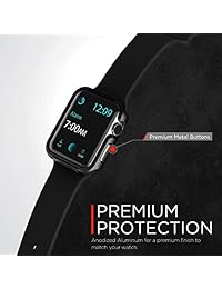 Funda de la marca X Doria para Apple Watch, de 1.65", bordes de aluminio premium Defense Edge y marco contra golpes de poliuretano termoplástico. Compatible con Apple Watch Serie 1, Serie 2 y Nike+, Carbón