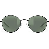 Bnus pilot aviator sunglasses for men women Metalframe corning glass lens polarized UV400 protection Italy made (Black Metal, G-15 Polarized)