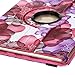 iPad Air 2 Case - E LV iPad Air 2 Case Cover SHOCK ABSORPTION (ROTATING STAND) PU LEATHER Case Cover for iPad Air 2 - [FLOWER PURPLE]
