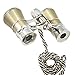 OPO Opera Theater Horse Racing Glasses Binocular Telescope Chain Necklace (Gold with Silver Trim) 3X25