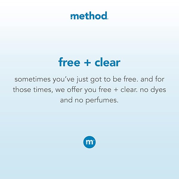 METHOD LIQUID LAUNDRY DETERGENT; FRAGRANCE FREE + CLEAR; STAIN REMOVER; 66 LOADS PER 53.5 FL OZ BOTTLE; (PACK OF 1)
