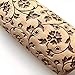 Harpi Natural Wood Rolling Pin,Christmas Wooden Engraved Embossing Rolling Pin Embossed Kitchen Tool (38CM,Elk Embossed-B)
