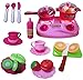 Play Food and Dishes Set- With Adorable Cutting Play Fruits - Play Dishes - Pots and Pans - Play Kitchen Utensils - Mini Stove Top (lights & sounds) in a Beautiful Storage Box - Best Gift For Toddlers